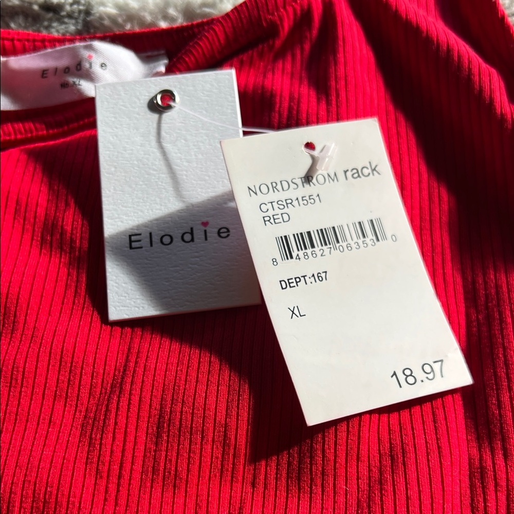 Elodie Vibrant Red Ribbed Top - Picture 3 of 7